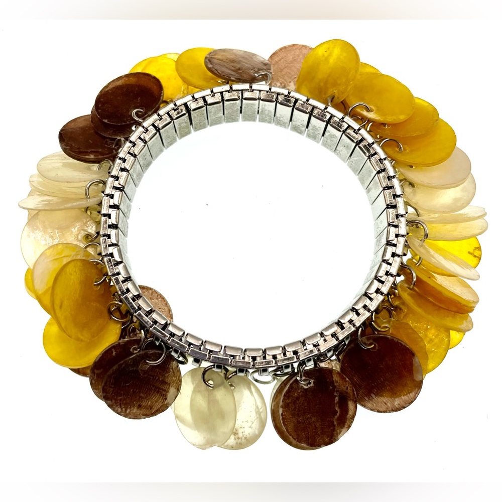Vintage Cha Cha Silver Tone Expansion Bracelet with Round Disk Dangles